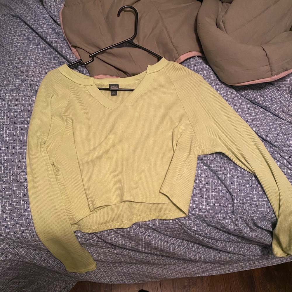 green v-neck